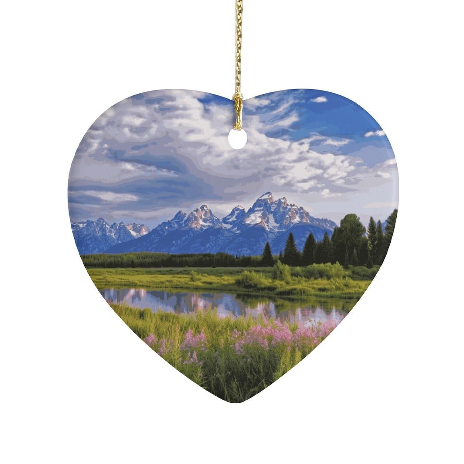 Fekiloot Style Grand Teton National Park Ceramic Ornament Home Decor Keepsake
