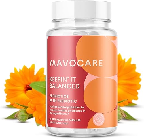 MavoCare, Inc. Keepin' It - Probióticos equilibrados con prebióticos para mujeres, a base de caléndula, alivio natural de VB y picazón,