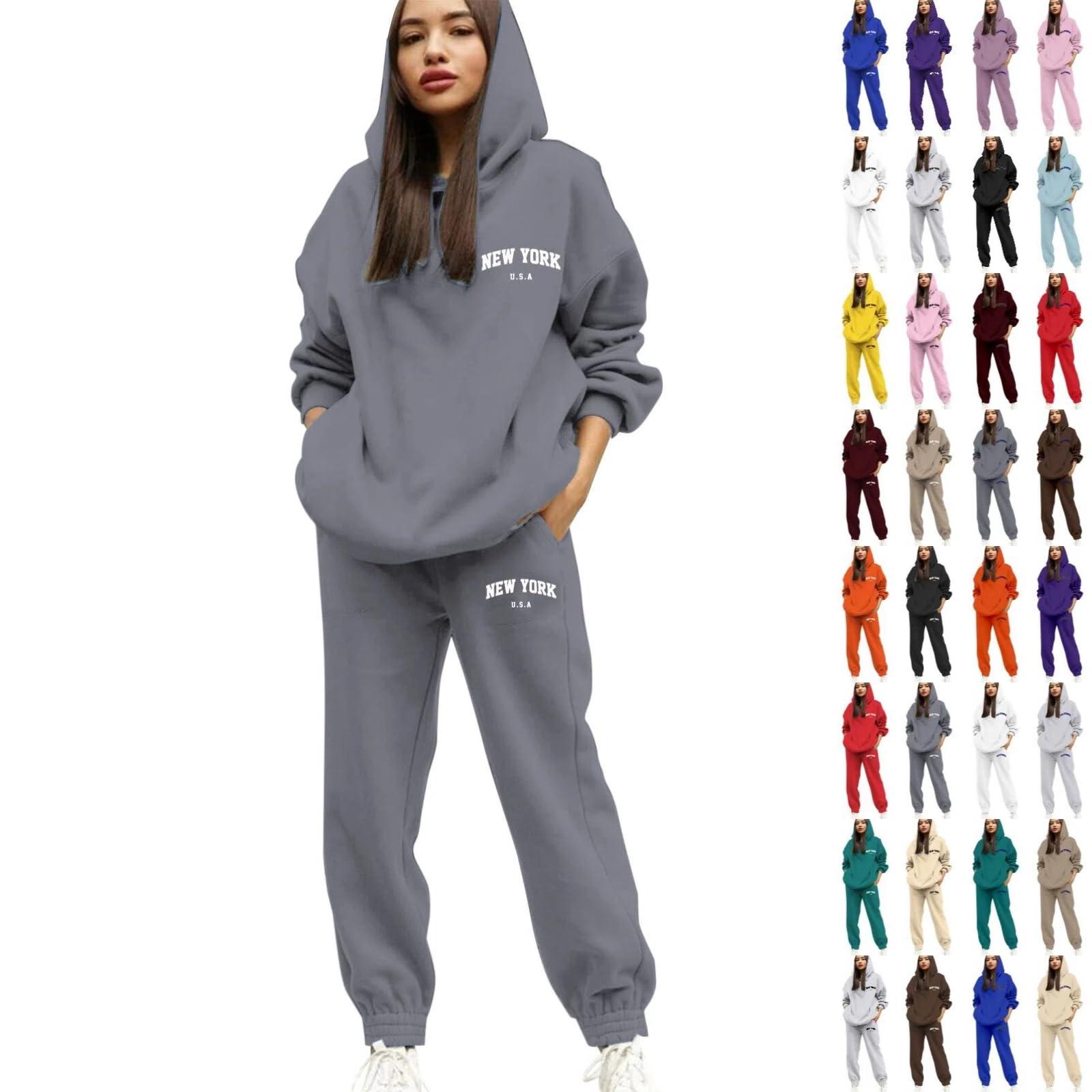 Tute Uomo Complete Offerte Felpa con Cappuccio e Pantalone Due Pezzi