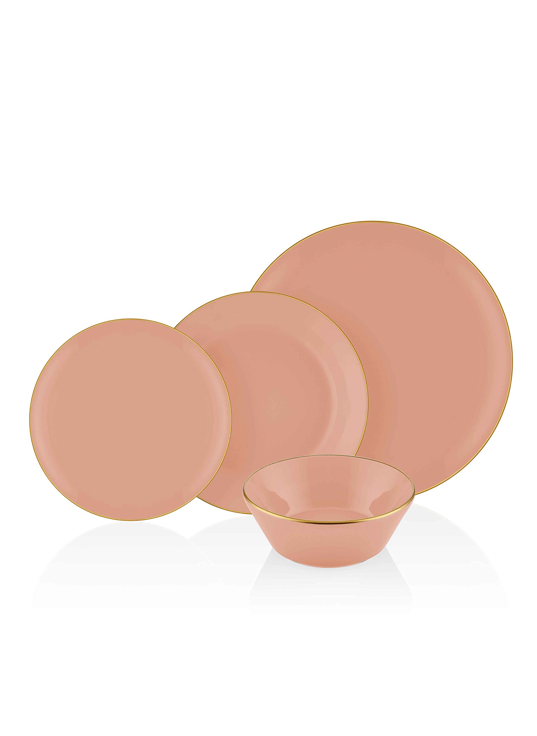 Basic 24 Parça Yemek Seti Somon Pembe