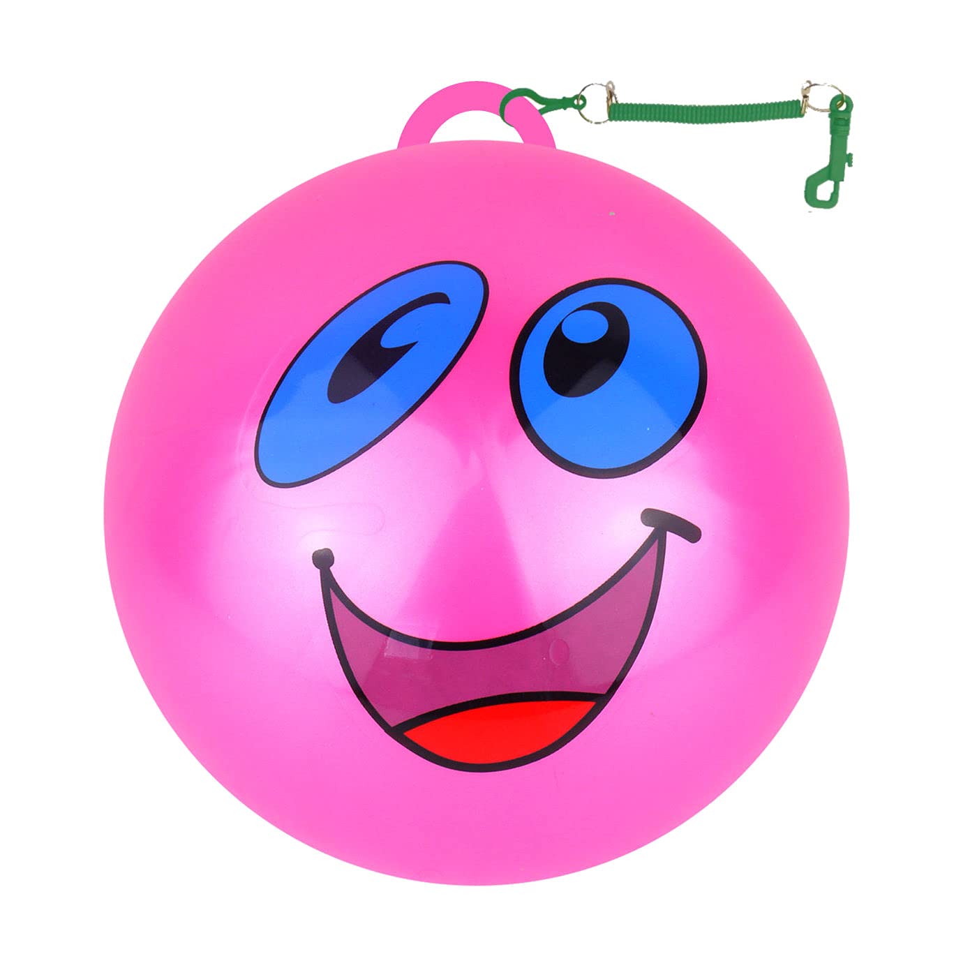 HENBRANDT Pink Smelly Funny Faces Face Ball 25cm - Uninflated With Hook & Spiral Keyring (1 Supplied)