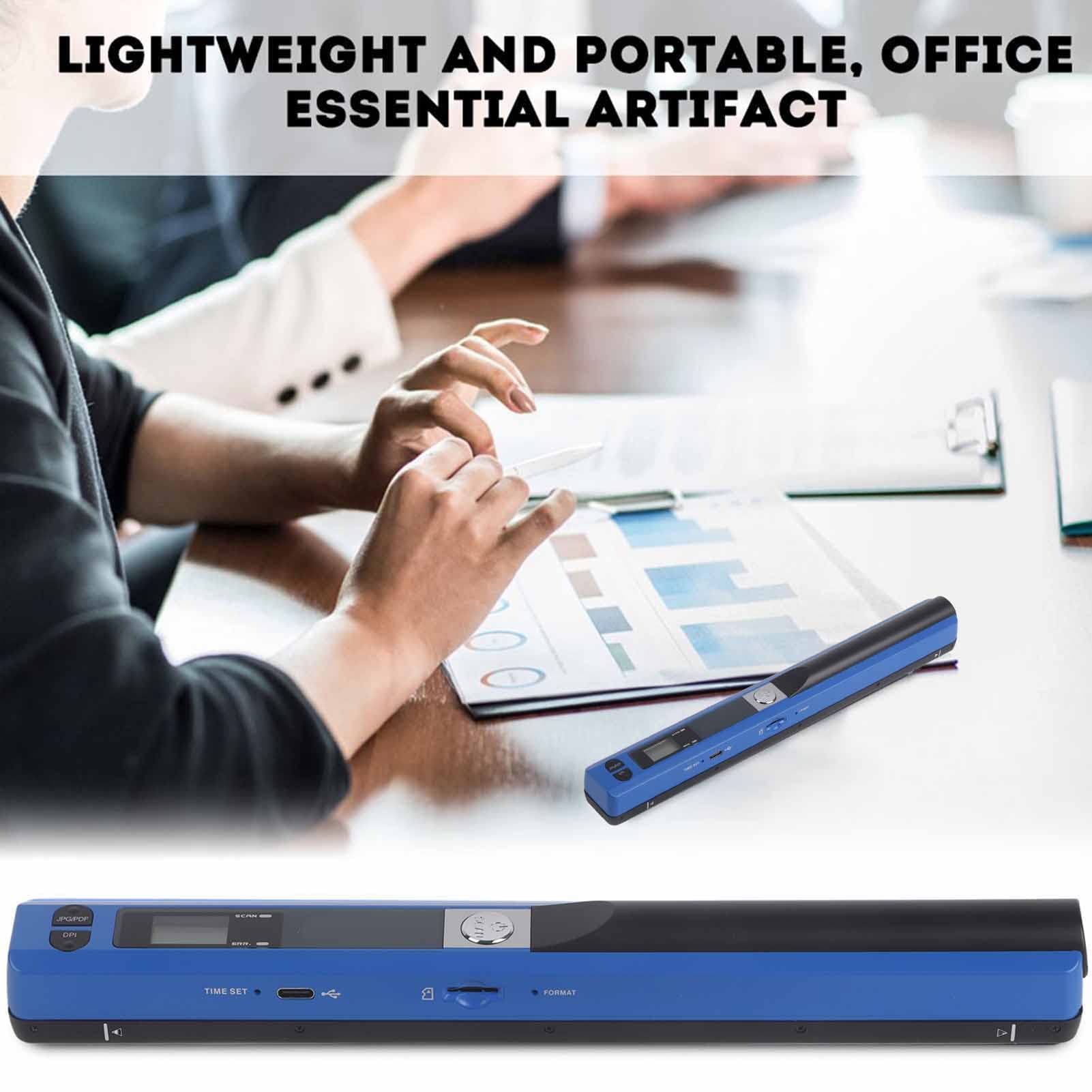 Sxhlseller Scanner USB Portatile, Immagini Nitide, Scanner Portatile per Lavori D'ufficio, Banche, Avvocati, Leggero e (BLUE)