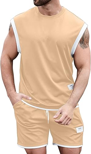 Camiseta sin Mangas Hombre Color Patchwork Ocio Deportes Camisola Camisa Sin Mangas Verano Chaleco Tanques Túnica