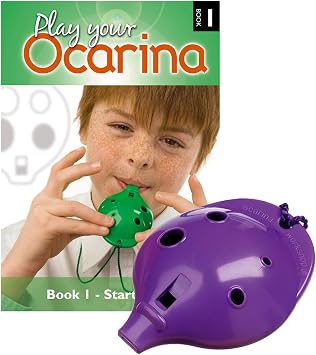 Plastic OCARINA Set, Purple 4-hole, with Book 1