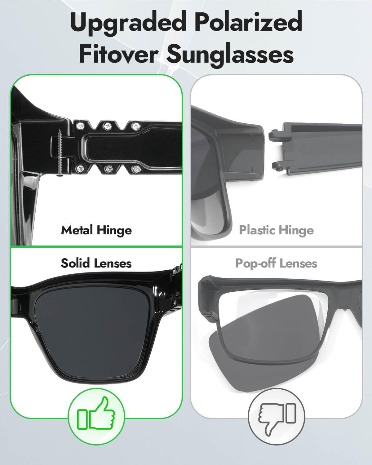 Meeloog Over Glasses Sunglasses for Women Polarized Stylish Cateye Shades Go Over Glass Women for Driving Large MST0065 - Image 5