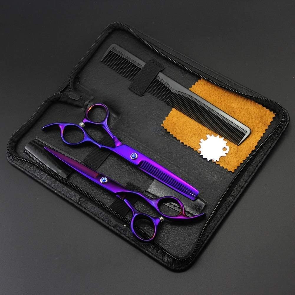 Set di Forbici da Parrucchiere, Forbici per sfoltire i Capelli Forbici da Barbiere Forbici da Taglio per Capelli con Mantellina da Barbiere per Donna Bambini Uomo