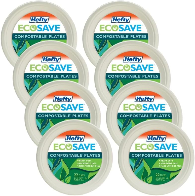 Hefty EcoSave Disposable Plates, Made from Plant Based