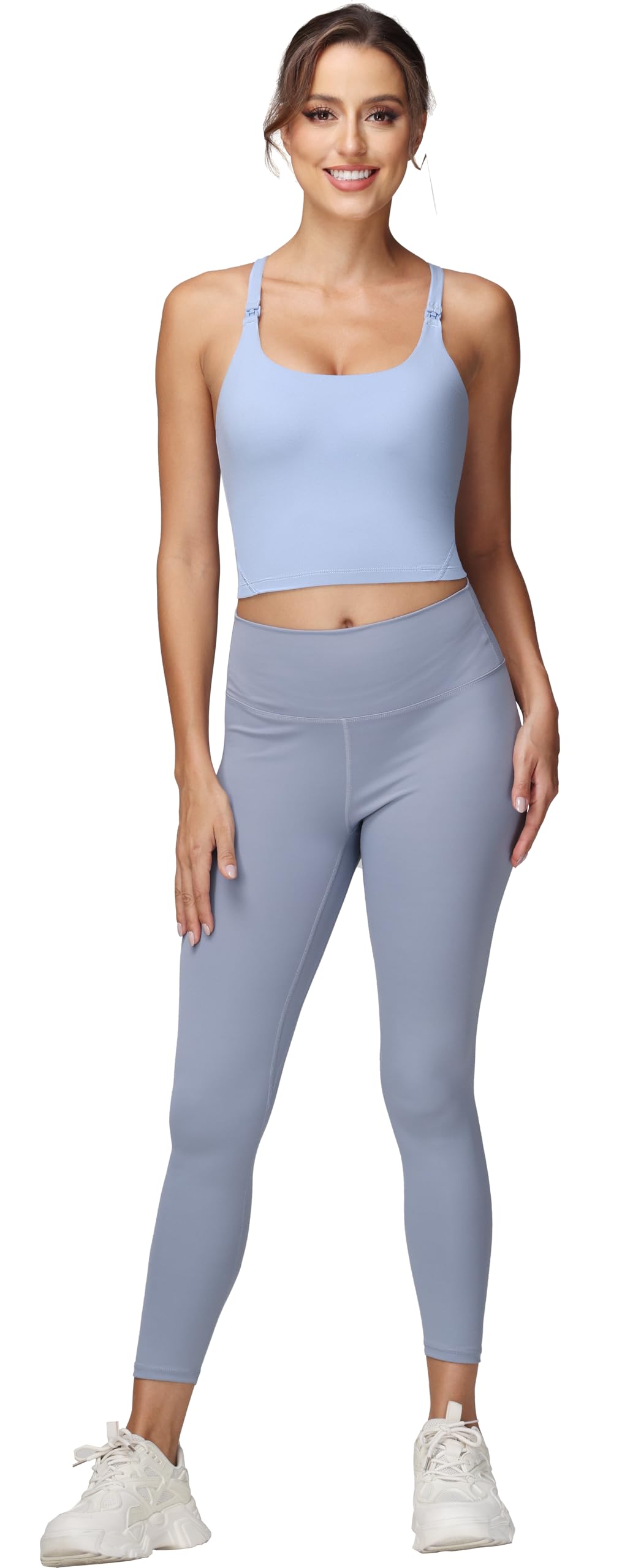 Foucome Canotte per allattamento al seno maternità longline reggiseno sportivo Y-Back allenamento top corto