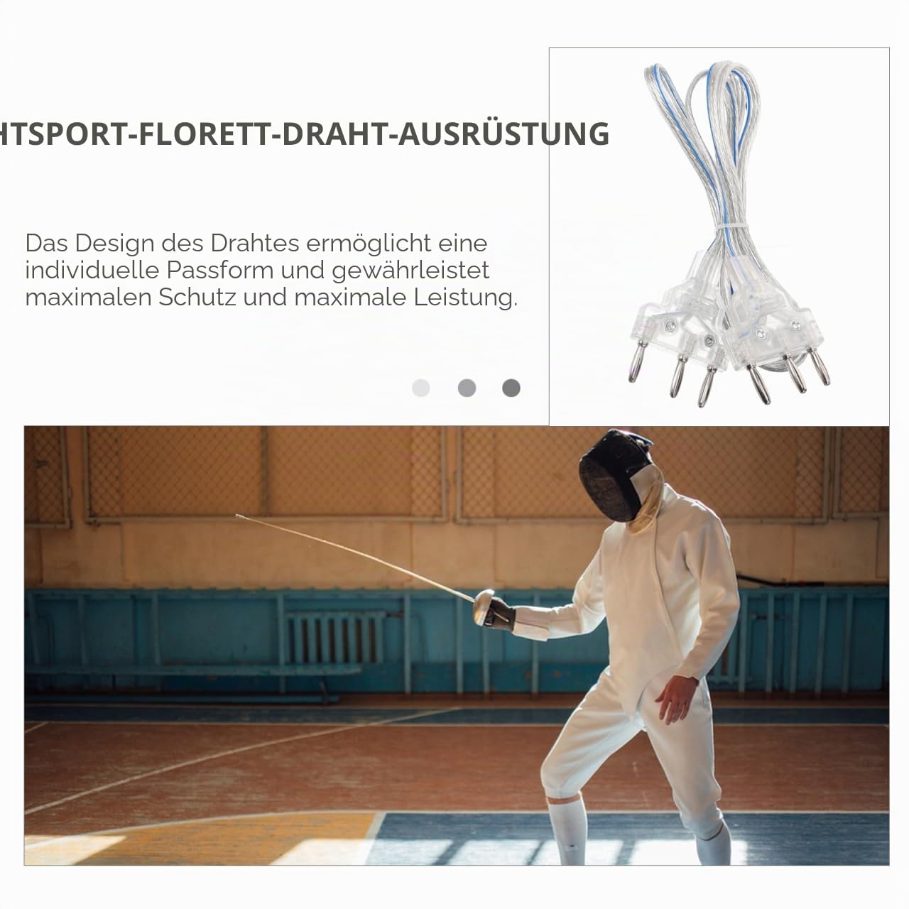 VANZACK Transparente KöRperkabel FüR Degen – Elektrische Verbindung FüR Fechtmasken, Hochwertiges FechtzubehöR, Ideal FüR WettkäMpfe Und Training