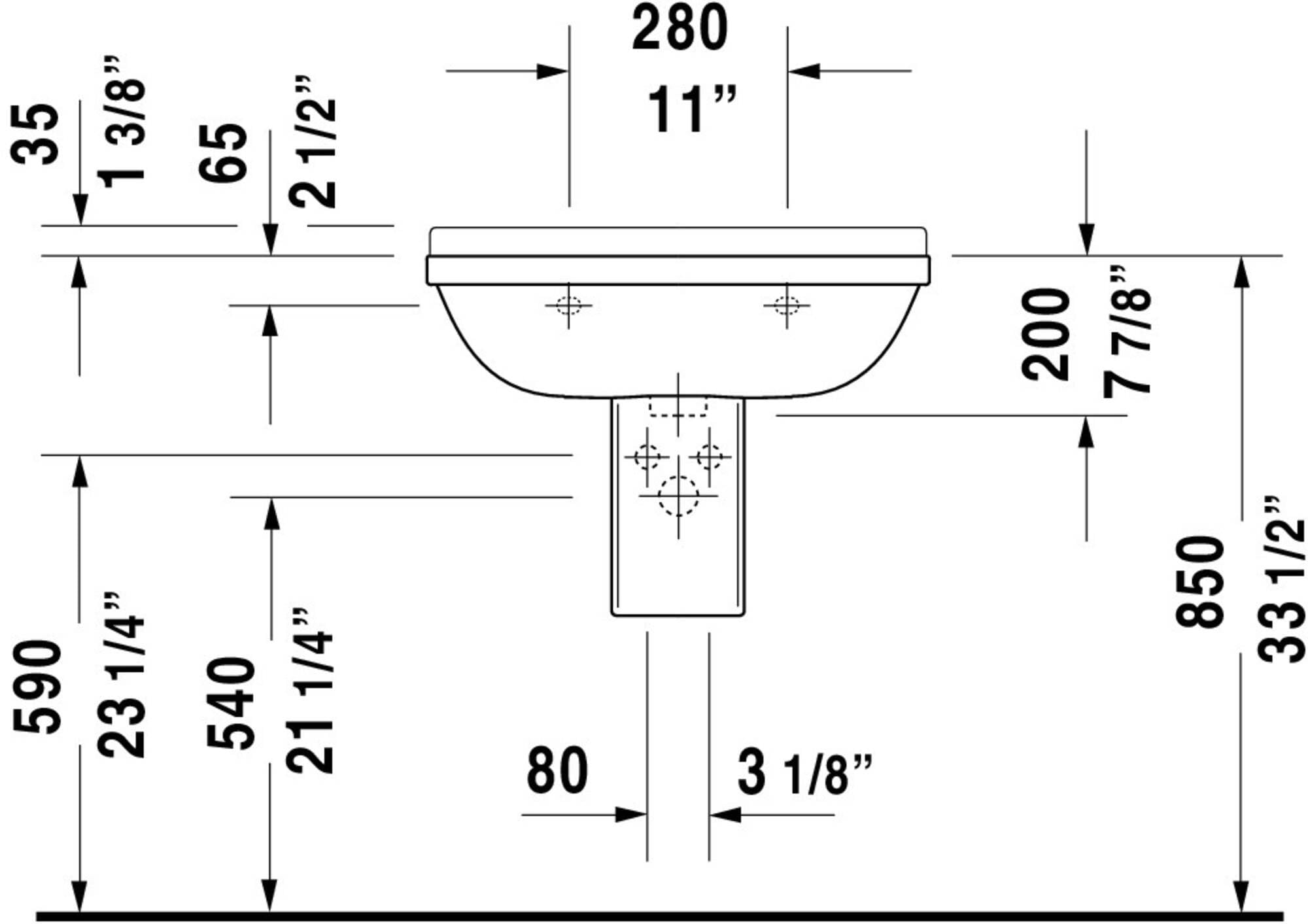 Duravit Starck 3 - Lavello 65 cm c00 starck3 bianco