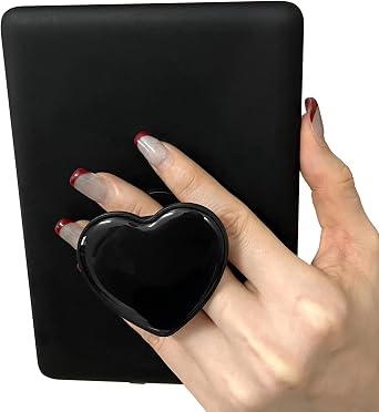 Cute Heart Expandable Collapsible Grip Stand Holder for Kindle eReaders iPhone and SmartphoneBlack
