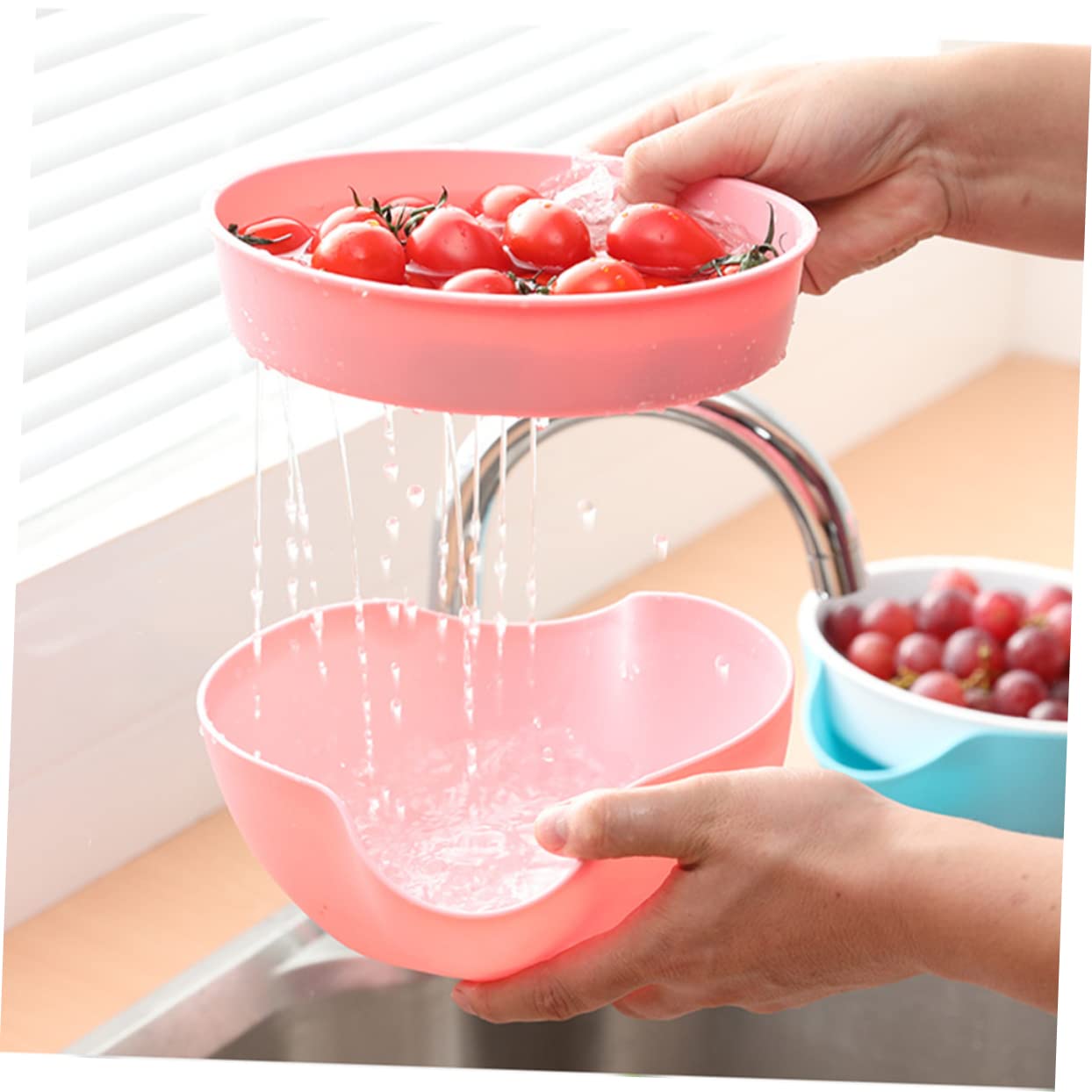 HAPINARY Double Dish Snack Bowl with Shell Holder for Pistachios Sunflower Cherries Candies(Random Color)