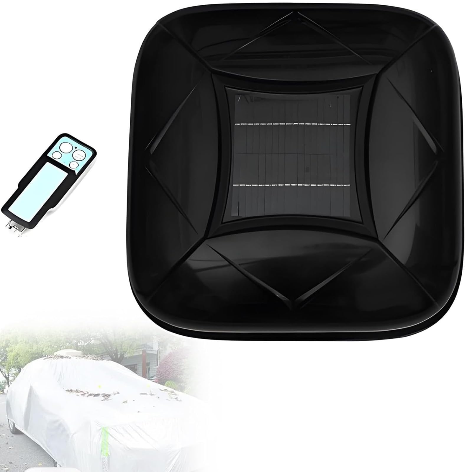 Telo Copriauto Antigrandine A Energia Solare Con Telecomando – Retrattile Automatico, Ricarica Solare, Include Telecomando E Protezione Antifurto Per Proteggere La Tua Auto, Adatto (Black, 2XL)