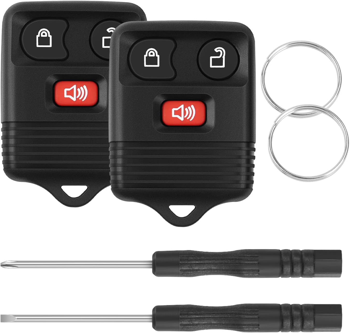 Replacement Key Fob Shell Case, Smart Keyless FitRemote Control housin for 1998 1999 2000 2001 2002 2003 Ford (2 pcs)