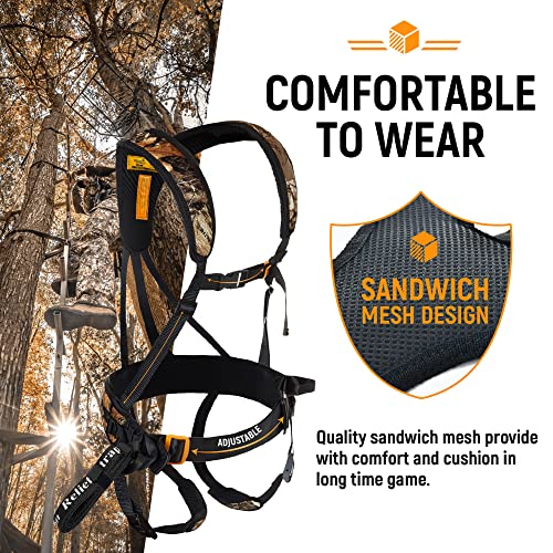 Lancergears Hunting Safety Harness Tree Stand Harness Deer Harness With Tree Strap Edge Camo Adjustable M/L/Xl/Xxl-Large #TOP2