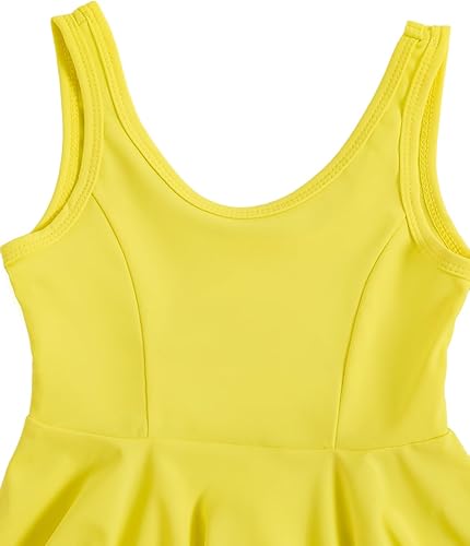 WDIRARA Girl's Tennis Dress Sleeveless Crisscross Back Athletic Workout Tank Dresses(Green,5T)