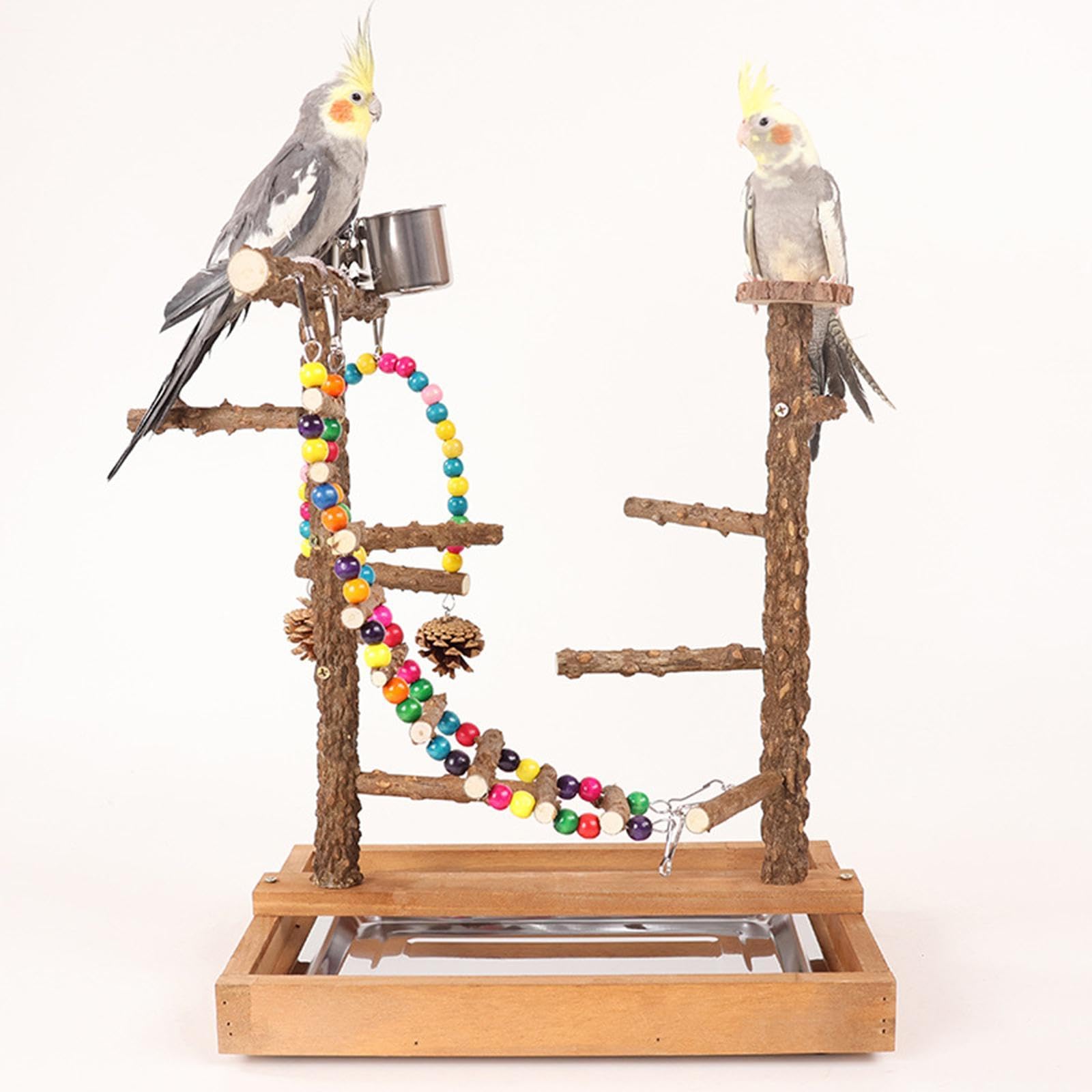 Jouets à Mâcher pour Perruches, Calopsittes et Perruches Ondulées sur Une Aire de Jeux pour Oiseaux