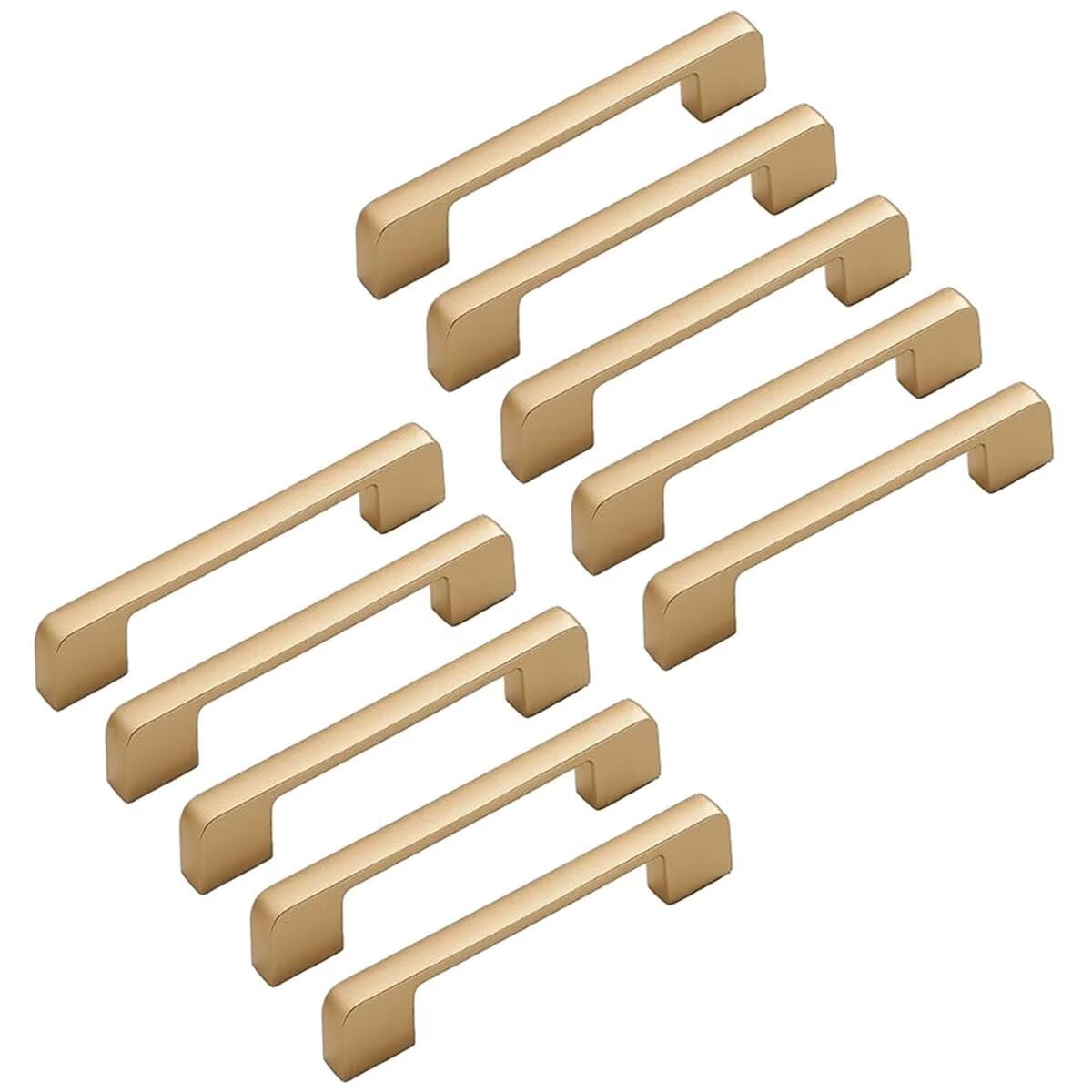 10 Stück 128 mm flache sandfarbene Griffe für Küche, Bar, Schrank, Kommode, Schublade, Möbelgriffe, einfache Schrankbeschläge für Küchenschränke