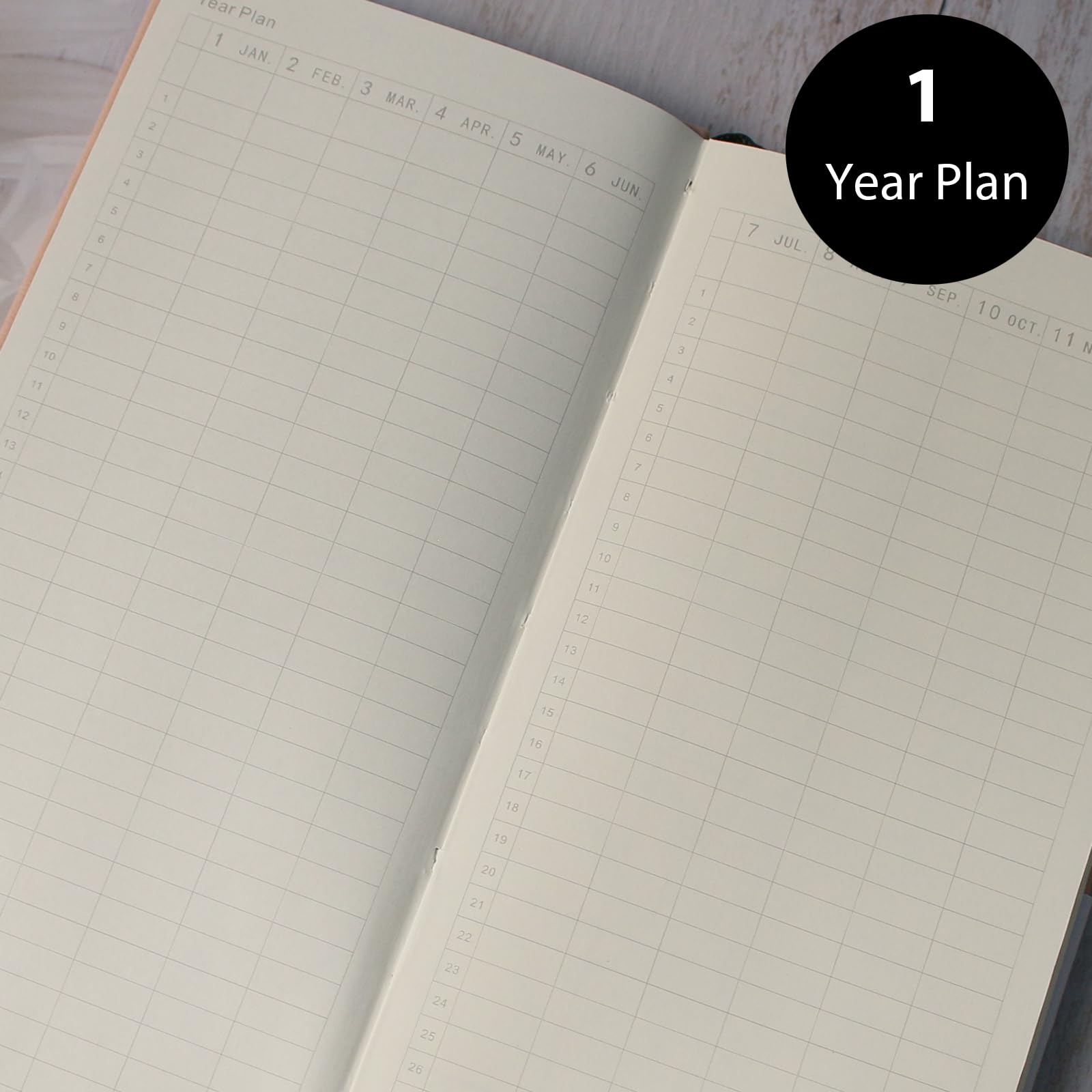 Fromthenon Wochenplaner, PU-Leder, tragbar, für Jahr, Monat, Woche, Mini-Notizbuch, Tagebuch, Zeitplan für Reisende, Studenten, Büro (Rosa)