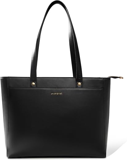 Everpret Premium Work Tote Bag for Women with 16-Inch Laptop Compartment | Vegan Leather Office Travel Handbag with Trolle...