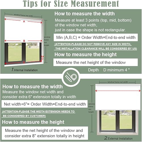 Miniatura 6 de ZSHINE Persianas enrollables motorizadas resistentes a la intemperie para patio, con cable duro, control remoto para porche, balcón, tamaño