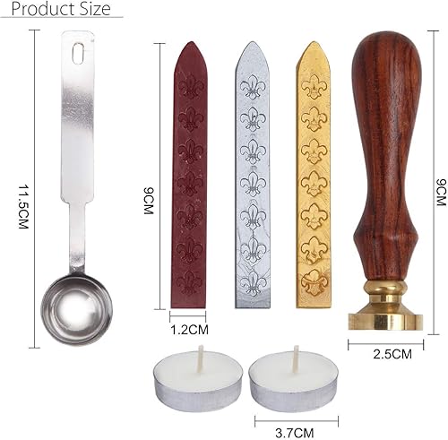 Miniatura 10 de PUQU Juego de sellos de cera. Sello vintage con iniciales de la A a la Z de cera. Juego de sellos de cera para regalar.