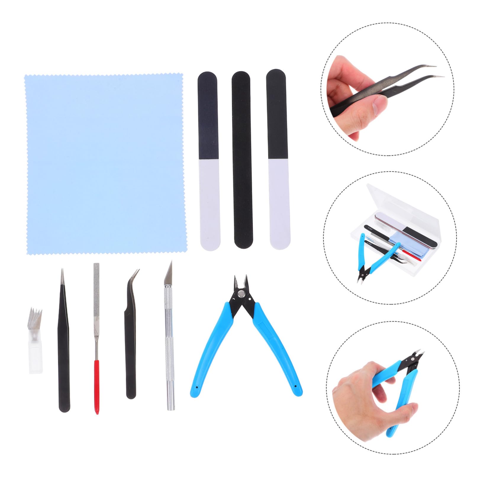 Kit Strumenti Modellismo 10 Pezzi Principianti e Professionisti