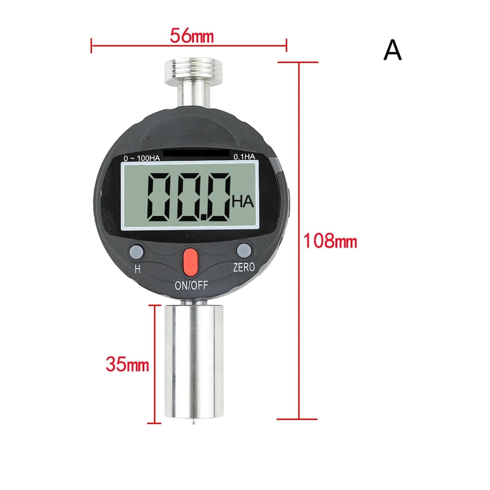 Härteprüfgerät, Tragbares digitales Shore-Härtemessgerät Durometer Härteprüfgerät mit großem Display for Gummireifen(C)