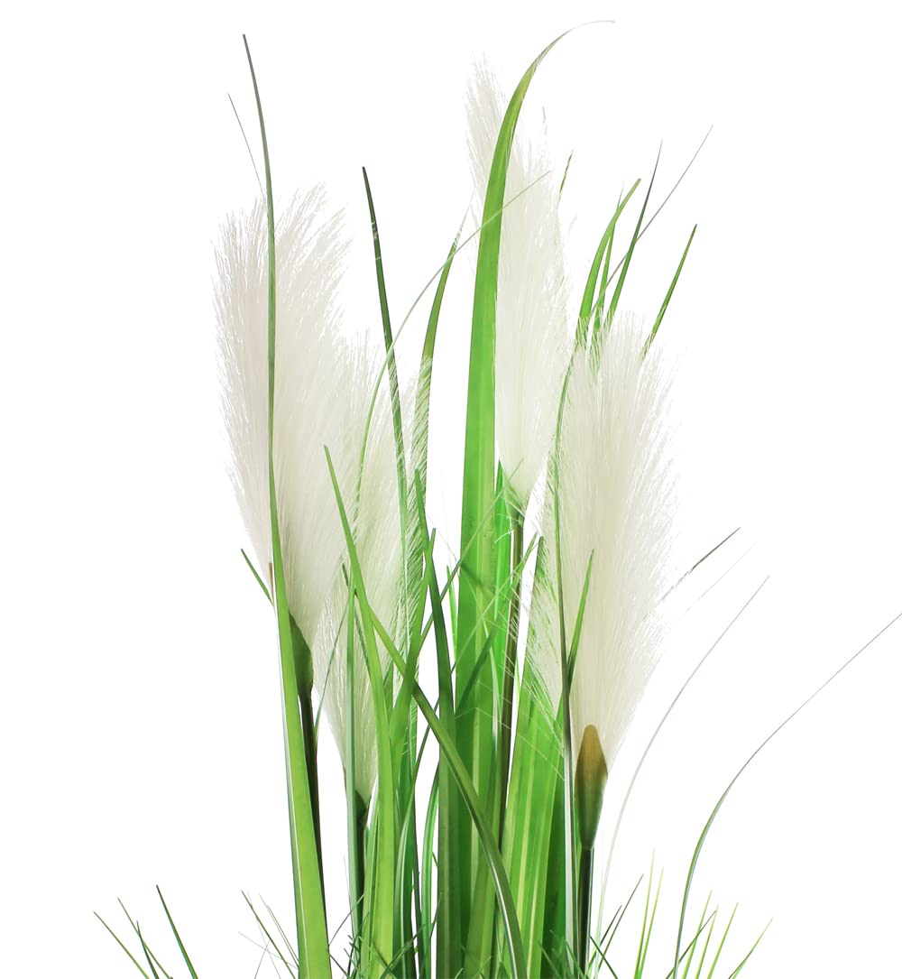 Sumpfgras mit Dolden und Erdballen 46cm DP Kunstpflanzen künstliches Gras Dekogras Kunstgras