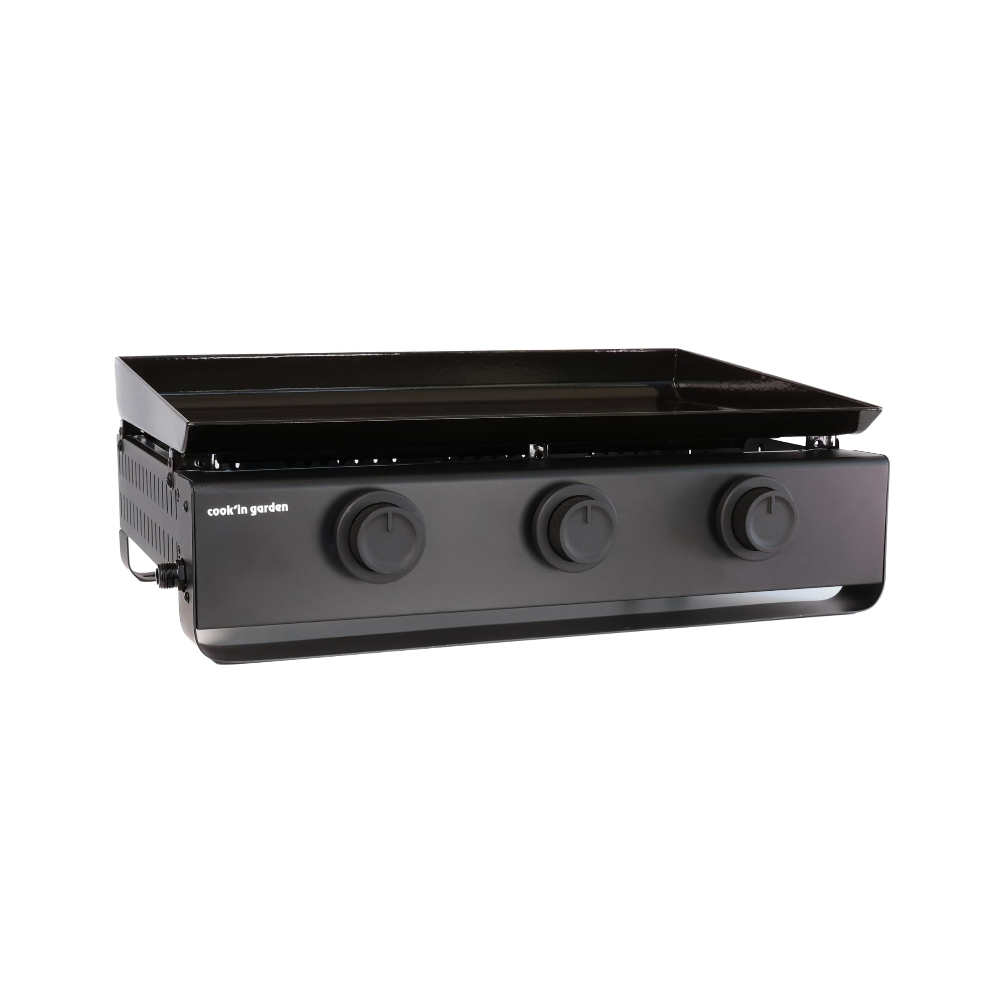 Cook'in Garden - Plancha Gaz Tempo, 3 Brûleurs 6 kW, Plaque en Acier Émaillé, Bac Récupérateur de Graisse Amovible, Idéal 10 Personnes, Idéal Terrasse et Jardin