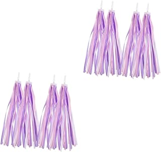 Sosoport 4 Pares De Fita Com Alça De Borla Decoração De Borla Para Scooter Infantil Borlas De Bicicleta De Estrada Acessórios De Bicicleta Com Borla Decoração Colorida Guidão
