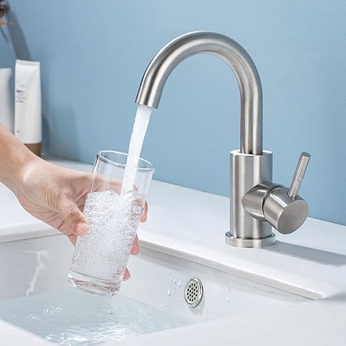 Miniatura 6 de DEOLER Grifo de baño en cascada, moderno grifo de baño para montaje en cubierta, grifo de lavabo de un solo agujero, grifo comercial de un solo