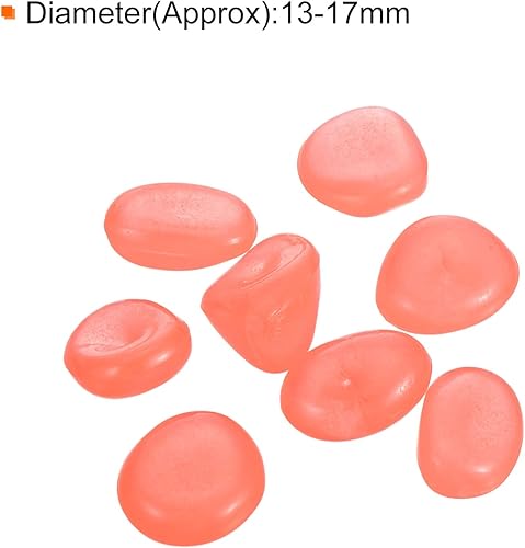 Vista 2 de MECCANIXITY 200 piedras brillantes de 0.512-0.669 in brillantes para decoración en la oscuridad, piedras luminosas, decoración de bricolaje naranja