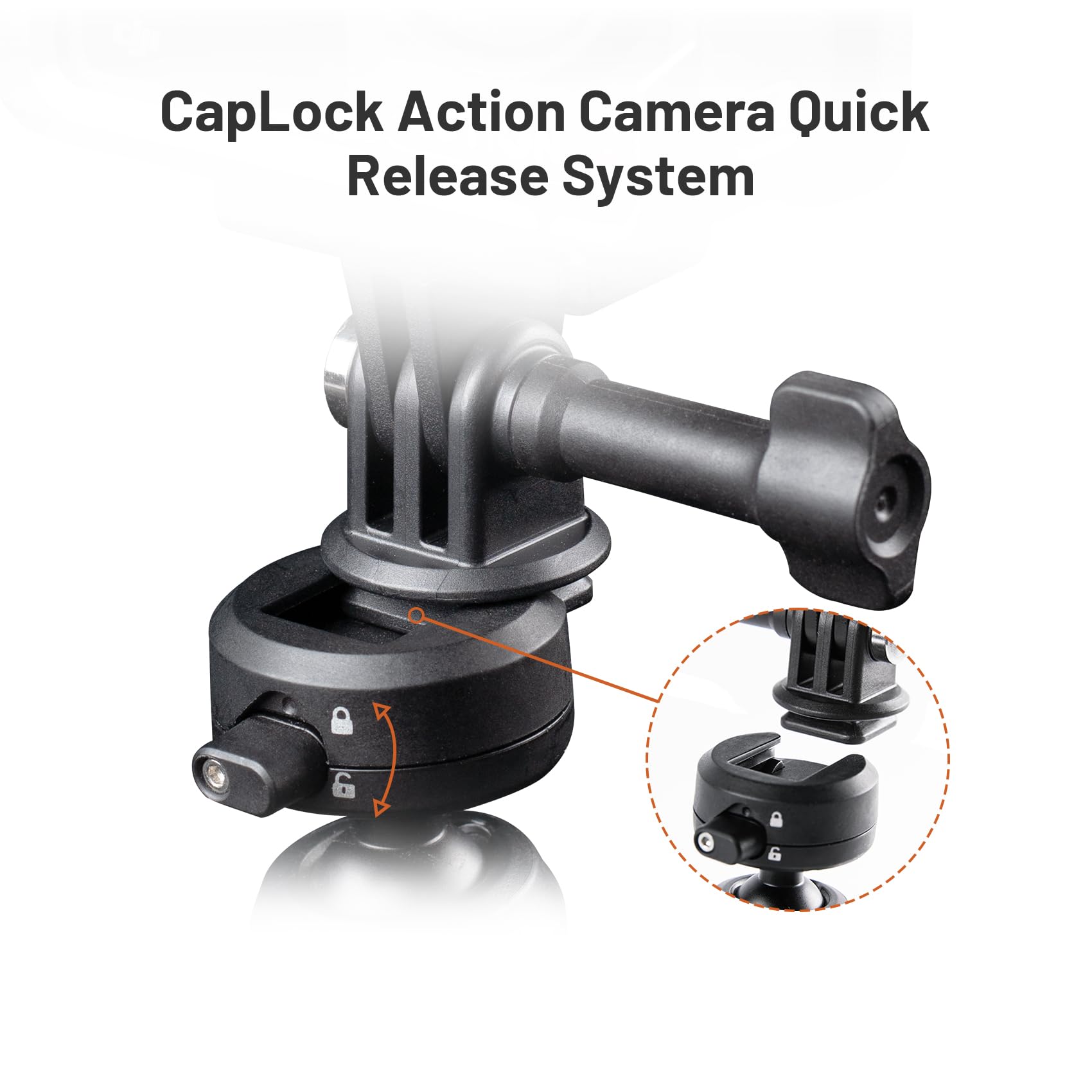PGYTECH CapLock Rückspiegel Halterung, Motorrad Spiegel Actioncam Halter