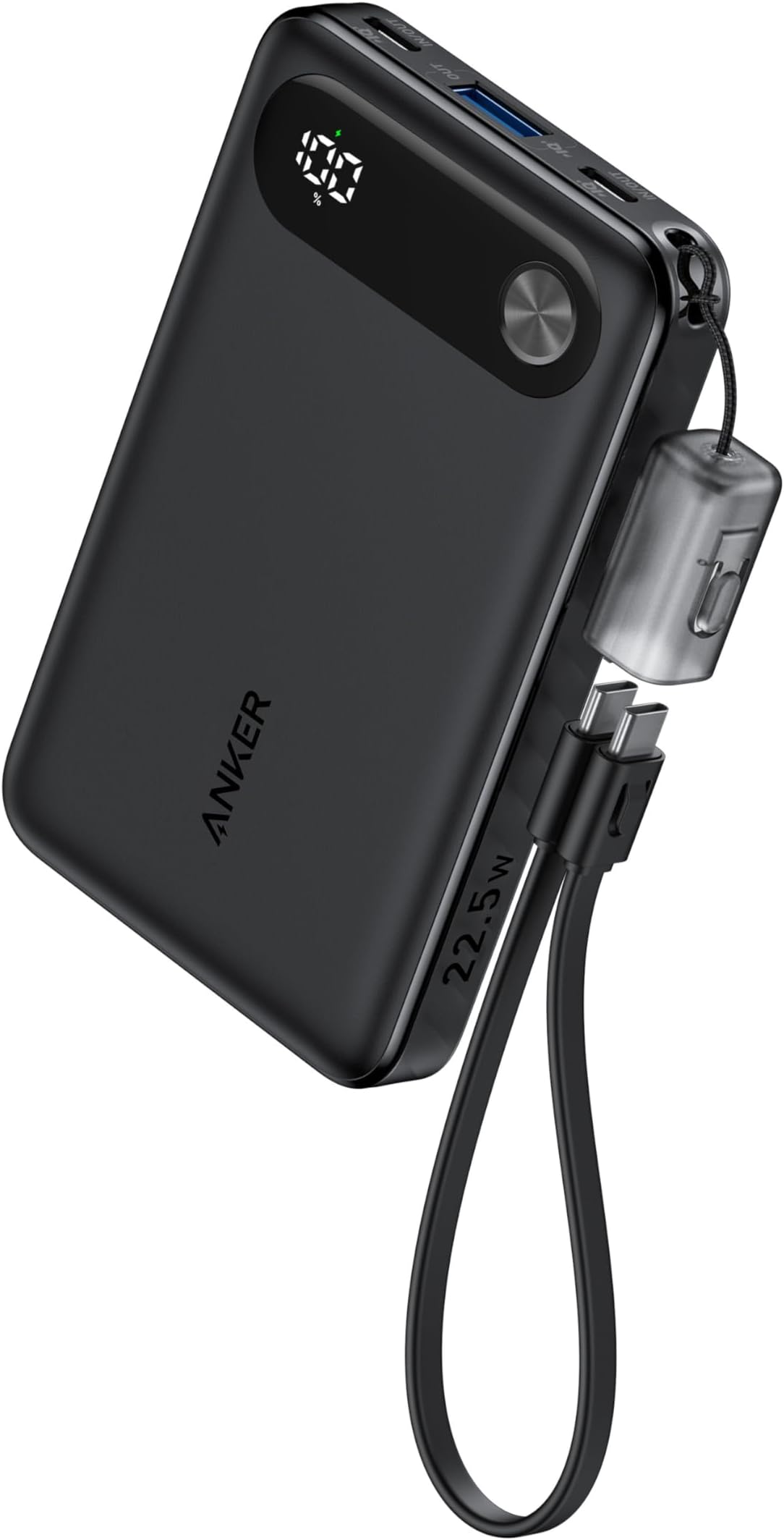 Anker Power Bank (10000mAh, 22.5W) ブラック | モバイルバッテリー 【アップグレード版】10000mAh 最大22.5W出力 ディスプレイ搭載 PD/PowerIQ搭載/PSE技術基準適合 iPhone 18 / 17 / 16 / 15 Android iPad その他各種機器対応