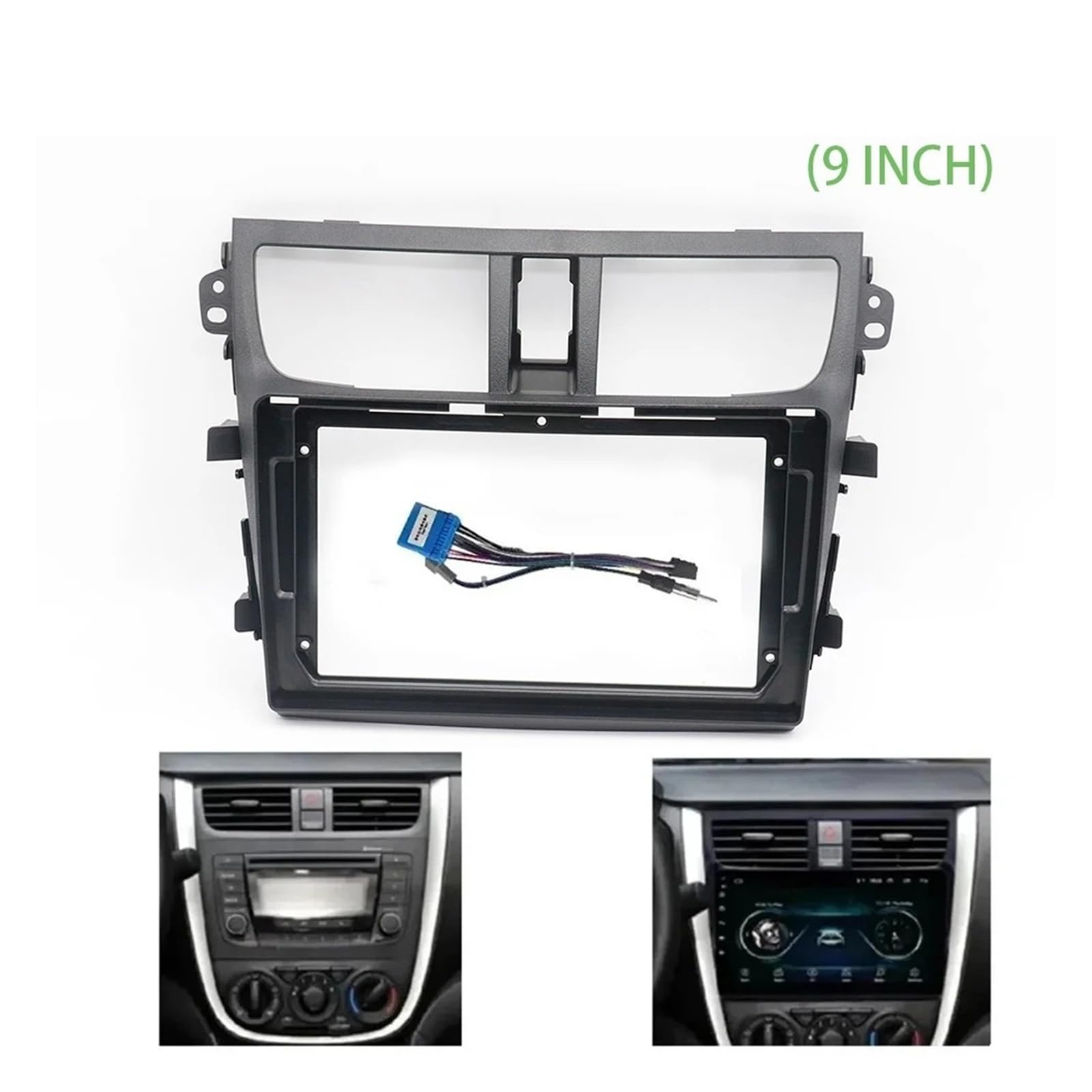 Mascherina Autoradio Cornice Stereo per Suzuki per Alto per Celerio per Cultus 2014 + 9 Pollici Doppio DIN Autoradio Installazione Dvd GPS Mp5 Fascia Plastica Cornice Pannello