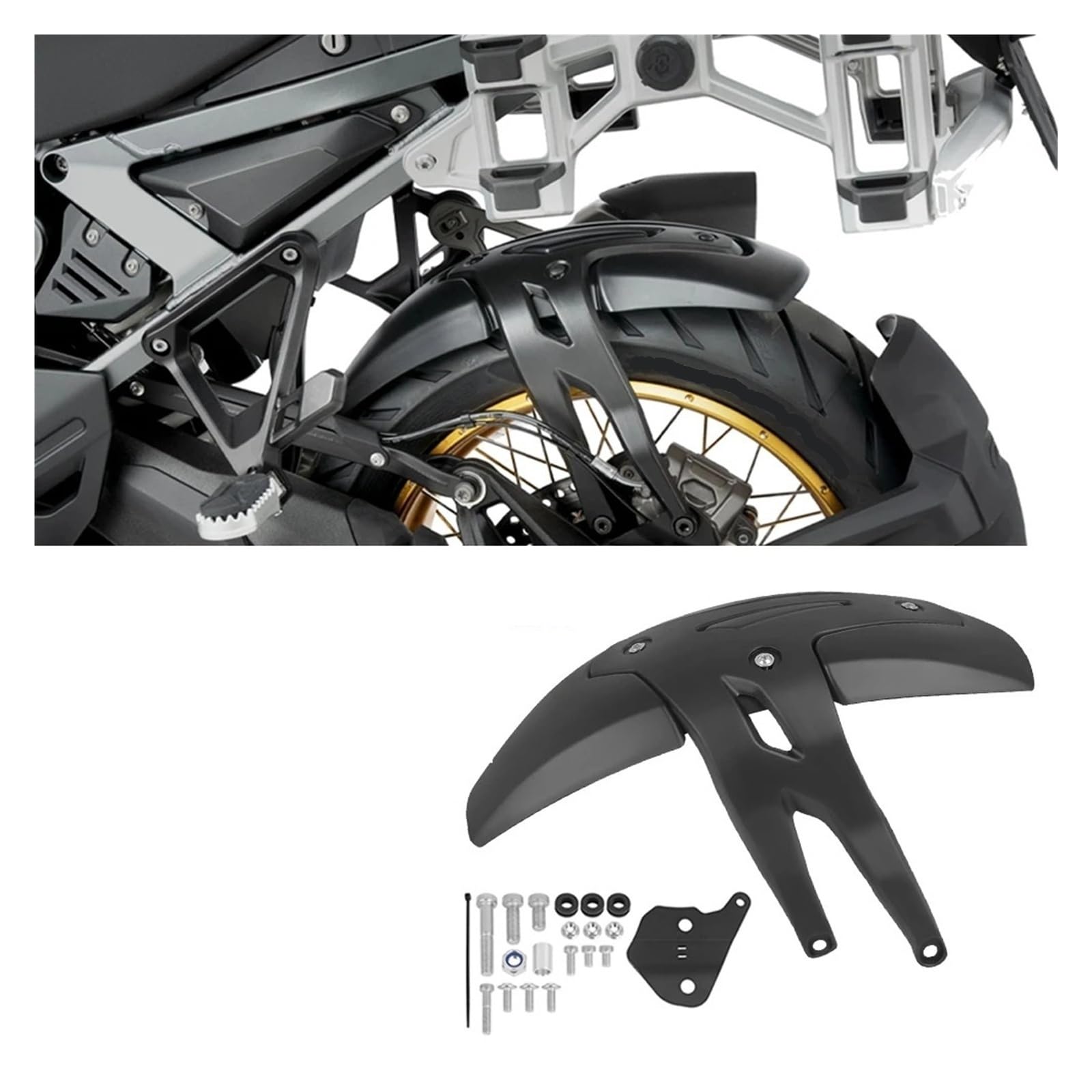 Kompatibel mit BMW R1300GS R1300 GS R 1300 GS 2023 2024 2025 R 1300GS Adventure ADV Motorrad Kotflügel hinten Kotflügel Hugger Spritzschutz(Carbon Fiber Pattern)