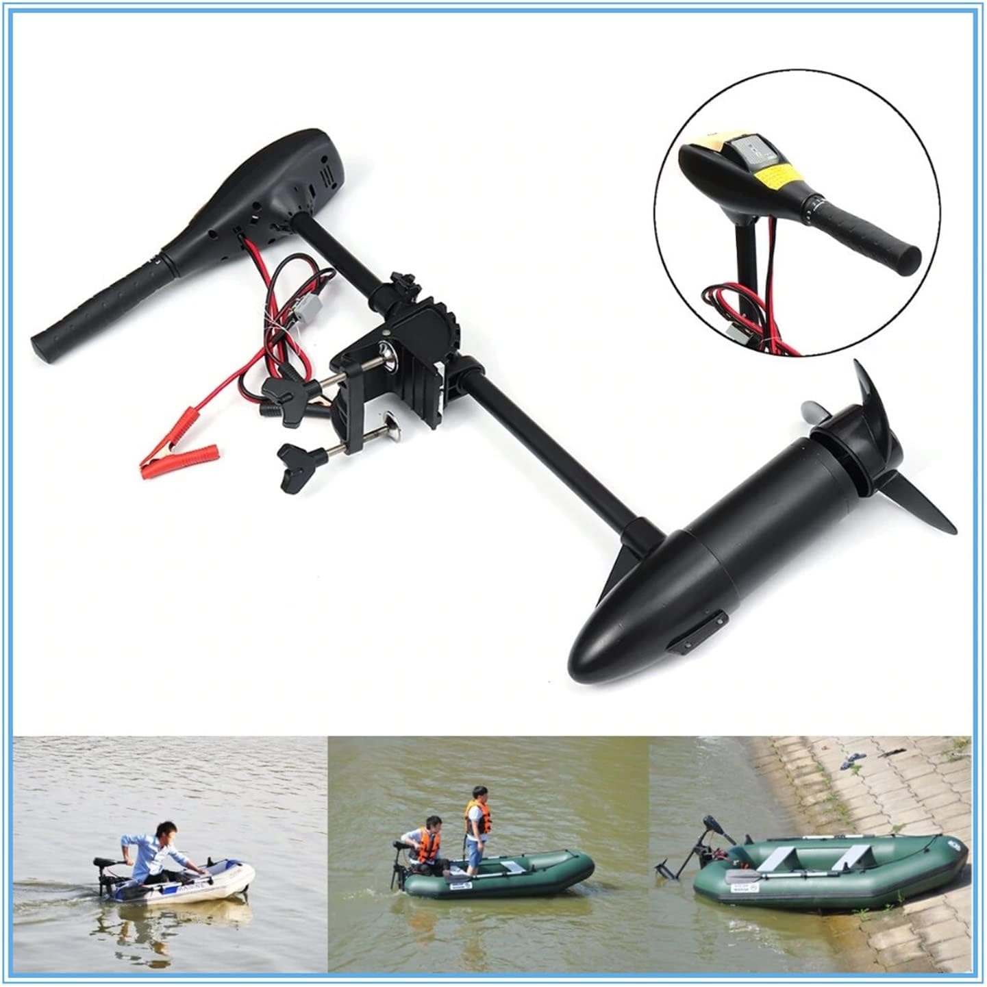 Trolling Motor,Outboard Motor, Inflatable Electric Boat Engines Fishing Boat Engine Outboard Motor Propeller Electric Trolling Motor Engine for Kayak, Inflatable Fishing Boats