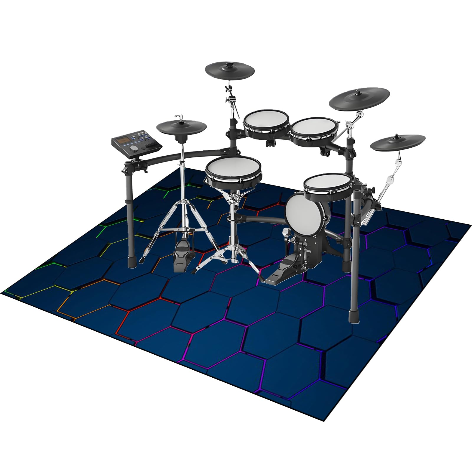 Schlagzeugteppich Drum Teppich Trommelteppich Schallschutz Akustik Schlagzeug Teppich Professionelles rechteckiges Elektronisches Jazz Schlagzeug Kit Drumteppich für Studio, Wohnung 180 x 160 cm