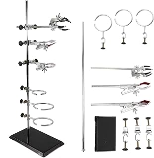 HYDDNice Laboratory Stands Support Laboratory Grade Metalware Set Lab Clamp Flask Clamp Condenser C