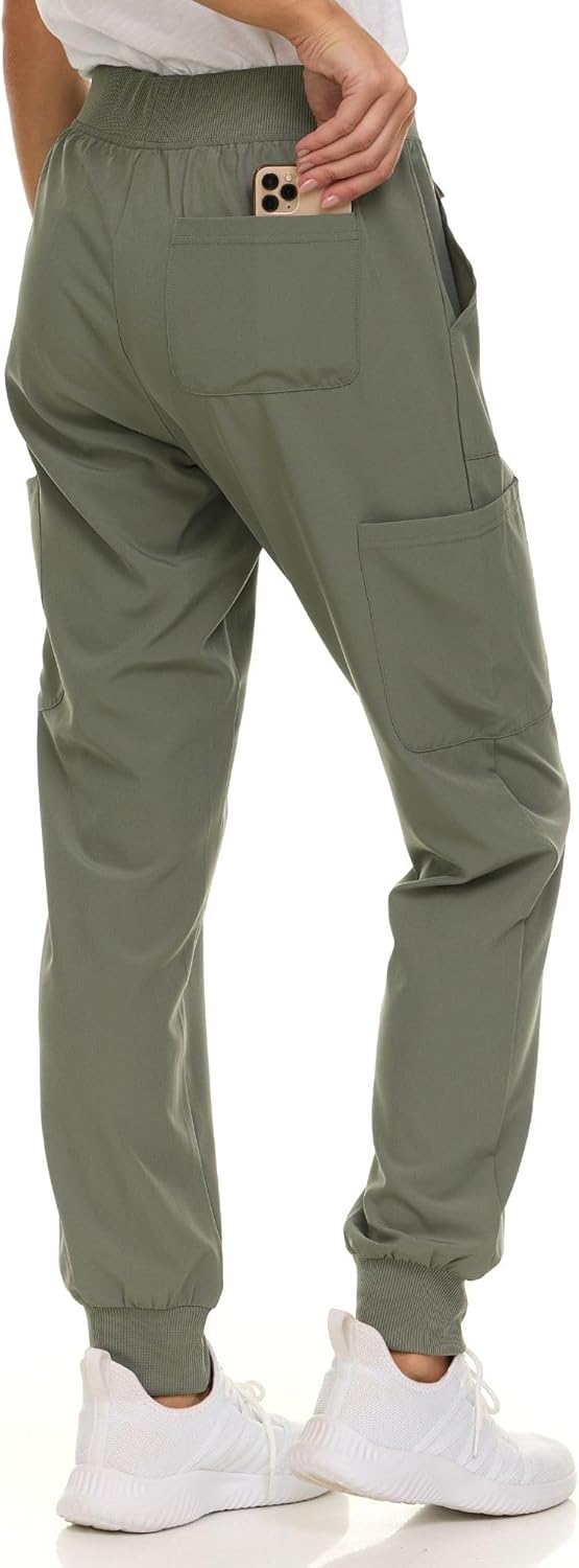 Nautica Scrub Pants for Women, Breathable Drawstring Jogger Scrubs for Women, 5 Pocket Stretch Soft Scrub Bottoms for Woman - Image 2