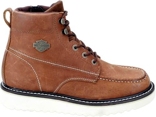 Harley-Davidson mens Beau Leather Motorcycle Casual Wedge Boot