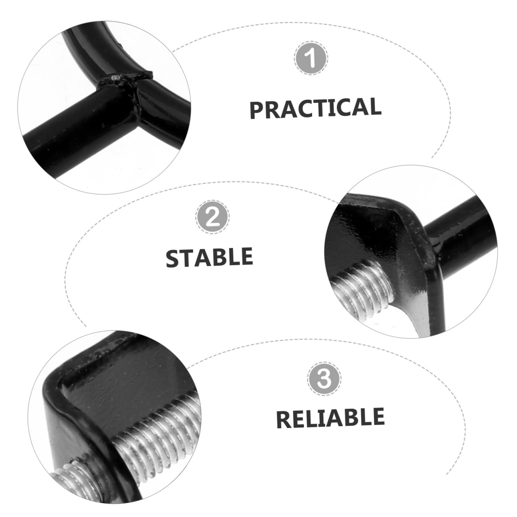 FUNOMOCYA 3pcs Iron Ring Laboratory Stand Laboratory Flasks Ring Tarnish Rings Black Peephole Laboratory Equipment Beaker Support Experiment Equipment Iron Support Rings Silver