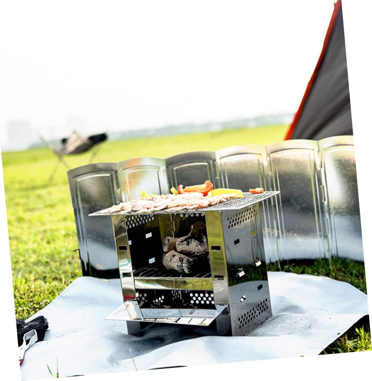 BESPORTBLE Wind Deflector for Camping Picnic Hiking Car Camping Lightweight Windscreen for Barbecue Windproof Cooking Windscreen