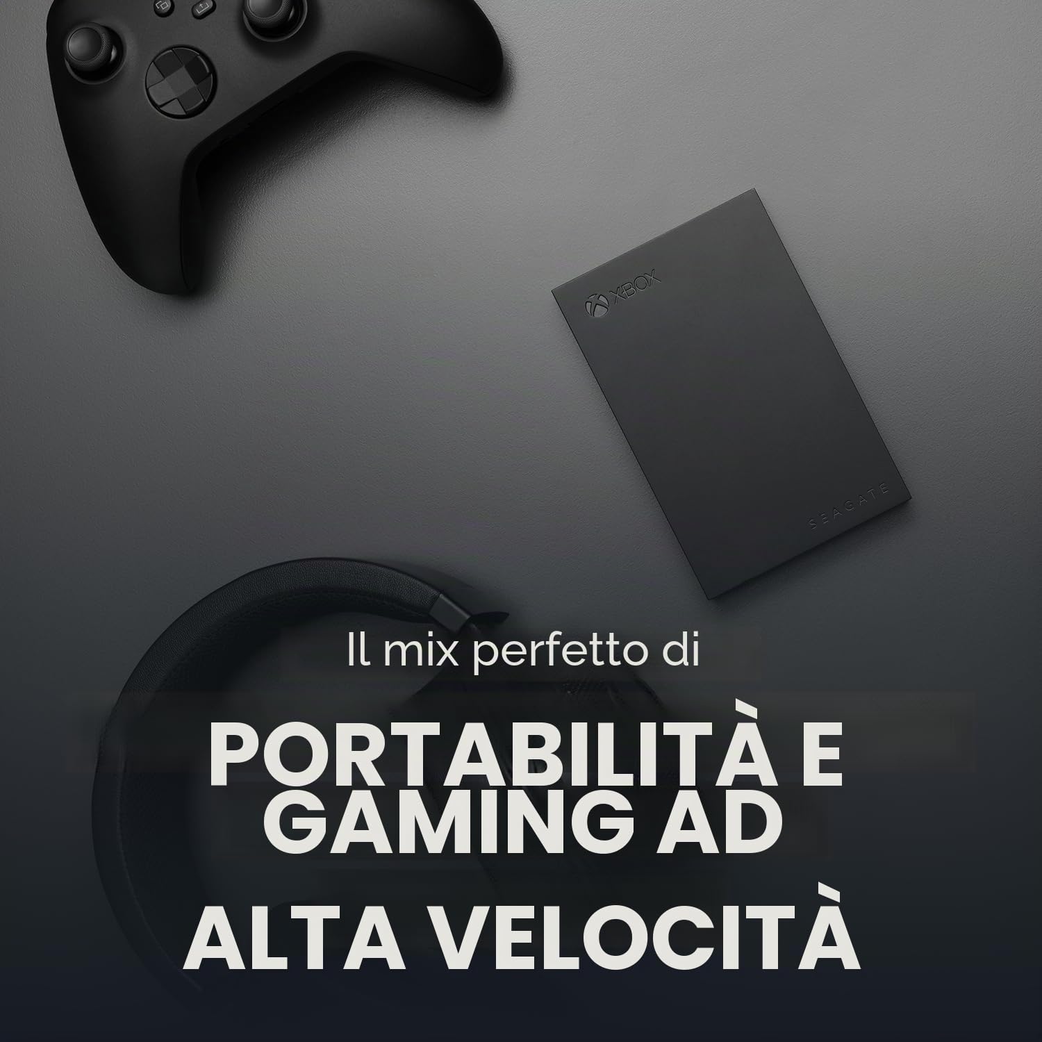 Seagate STKX5000403 - Unità di gioco per Xbox 5TB, hard disk esterno portatile, USB 3.2 Gen 1, nero con barra LED verde integrata, certificato Xbox, servizi di salvataggio per 3 anni