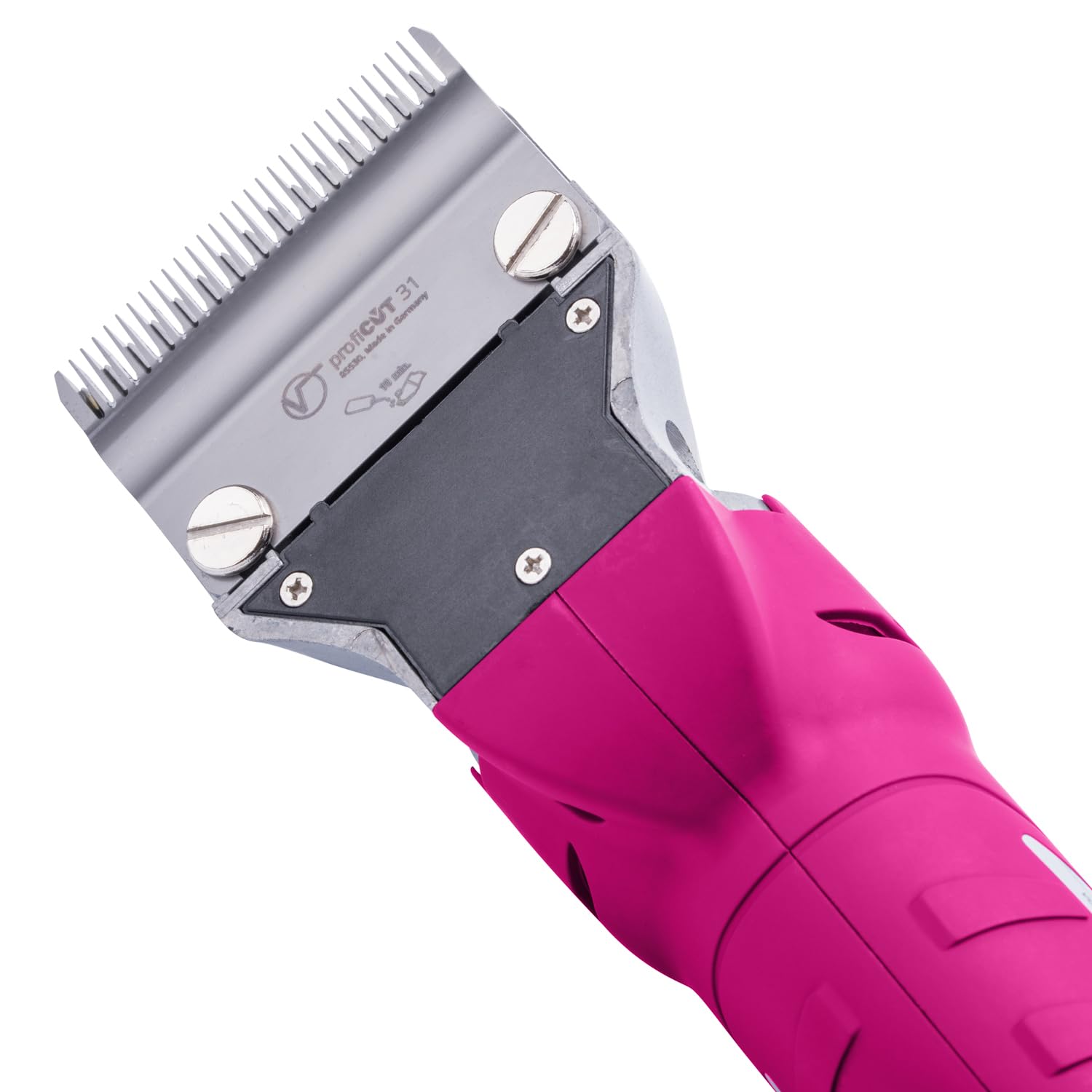 VOSS.farming profiCUT go Akku Schermaschine Pink für Pferde, inkl. zwei Blockbatterien, leise und laufruhig, mit Aesculap Messersatz, Pferdeschermaschine