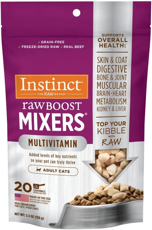 Instinct Raw Boost Mixers Freeze Dried Raw Cat Food Topper, Grain Free Cat Food