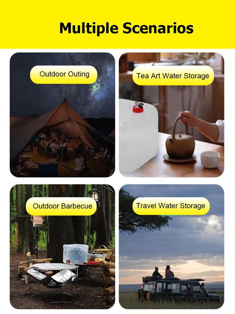 Faltbarer Wassereimer | Zusammenklappbarer und tragbarer Wasserbehälter | Wassertank für Camping, Wandern, Angeln, Klettern, Picknick, Grillen, Reisen, Outdoor-Aktivitäten usw. | B