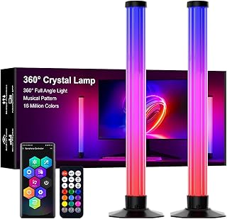 🎁 FREEBIE: MIWATT 42CM 360° RGB Light Bar LED TV Backlight con DIY Music Sync Modes Smart Bluetooth Control, 8 Scene Modes Color Ligh…