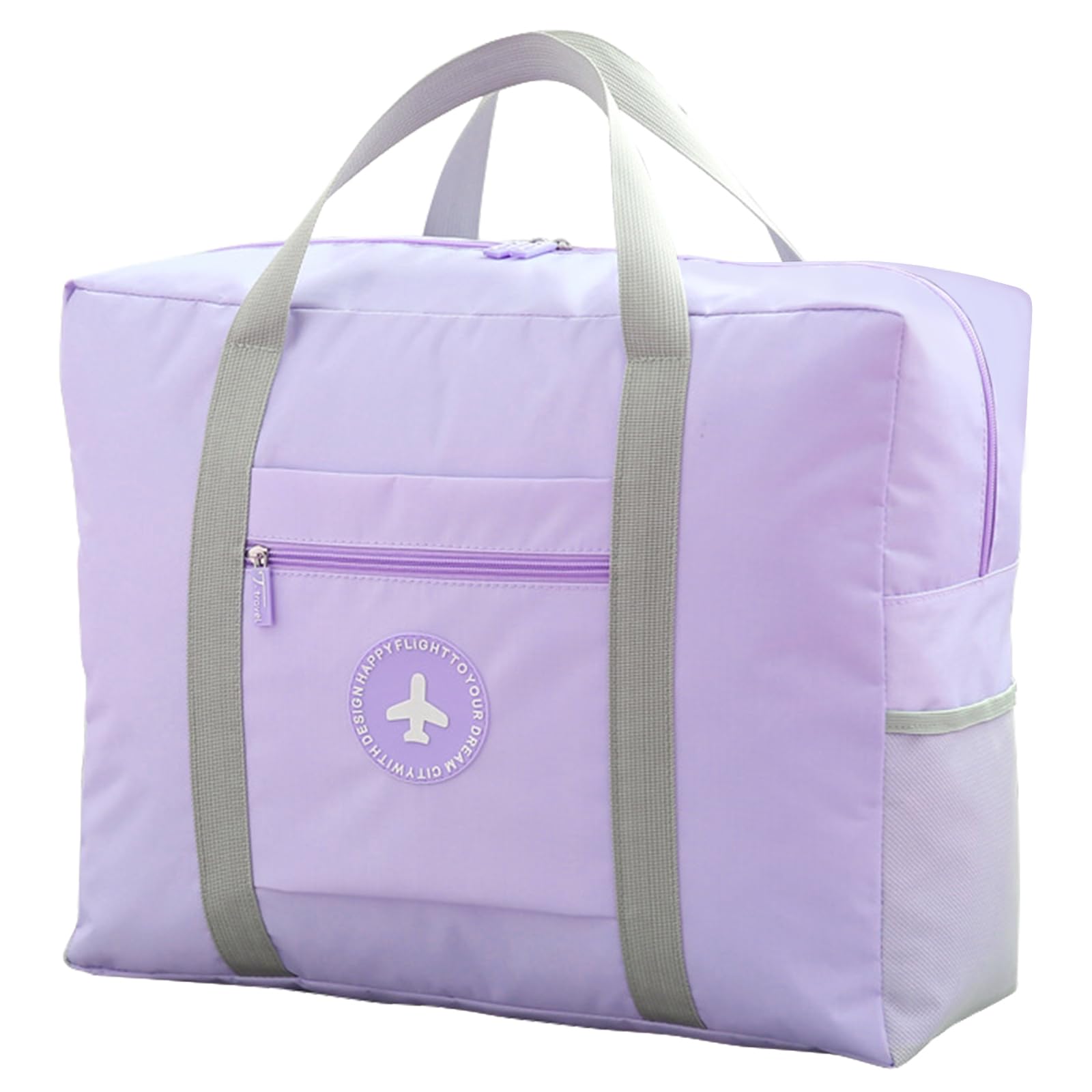 INVODA Foldable Duffle Bag - Spirit Airlines Personal Item - Lightweight Carry On Bag - Sports Gym Tote - Weekender Overnight - Purple